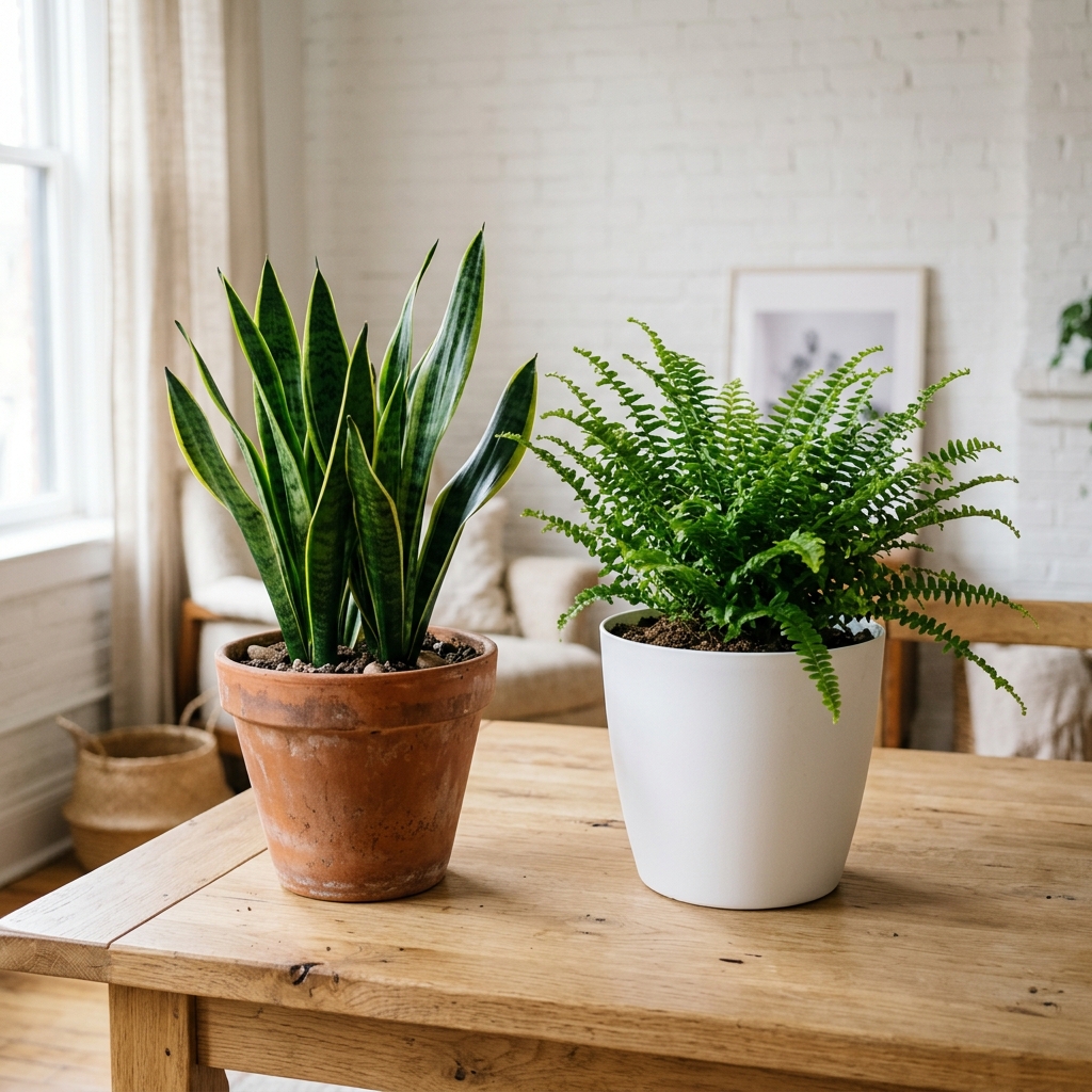 Comparison of terracotta and plastic pots